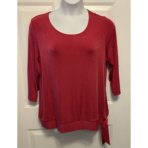 NWT‎ Hot Pink Chicos Travelers Shirt GABY Size 3 Large XL 3/4 Sleeve Raspberry - Picture 1 of 8